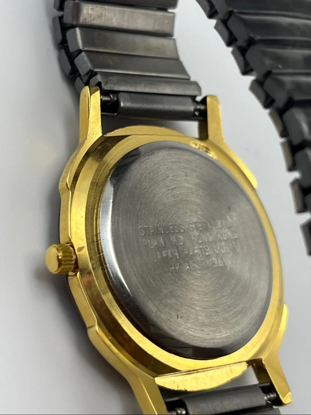 Michelle Louise Black and Gold Marble-Effect Women’s Quartz Watch